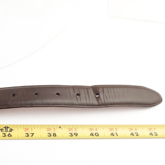 BKE Mens Belt Size 38 Dark Brown Leather Business Casual Silver Tone Buckle - Picture 11 of 12